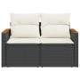 2-Sitzer-Gartensofa mit schwarzen synthetischen Rattankissen von , Outdoor-Sofas - Ref: Foro24-366008, Preis: 133,26 €, Rabat...
