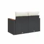 2-seater garden sofa with black synthetic rattan cushions by , Outdoor sofas - Ref: Foro24-366008, Price: 140,26 €, Discount: %