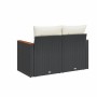 2-Sitzer-Gartensofa mit schwarzen synthetischen Rattankissen von , Outdoor-Sofas - Ref: Foro24-366008, Preis: 133,26 €, Rabat...