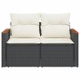 2-Sitzer-Gartensofa mit schwarzen synthetischen Rattankissen von , Outdoor-Sofas - Ref: Foro24-366020, Preis: 147,34 €, Rabat...