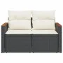 2-Sitzer-Gartensofa mit schwarzen synthetischen Rattankissen von , Outdoor-Sofas - Ref: Foro24-366020, Preis: 145,32 €, Rabat...
