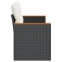 2-seater garden sofa with black synthetic rattan cushions by , Outdoor sofas - Ref: Foro24-366020, Price: 147,34 €, Discount: %