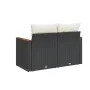 2-seater garden sofa with black synthetic rattan cushions by , Outdoor sofas - Ref: Foro24-366020, Price: 145,32 €, Discount: %