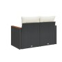 2-Sitzer-Gartensofa mit schwarzen synthetischen Rattankissen von , Outdoor-Sofas - Ref: Foro24-366020, Preis: 147,34 €, Rabat...