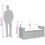 2-Sitzer-Gartensofa mit schwarzen synthetischen Rattankissen von , Outdoor-Sofas - Ref: Foro24-366020, Preis: 147,34 €, Rabat...