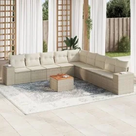 Gartensofa-Set mit beigen Kissen, 10-teilig, synthetisches Rattan von , Gartensets - Ref: Foro24-3225491, Preis: 666,92 €, Ra...