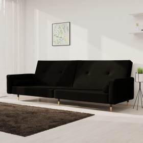 2-Sitzer-Schlafsofa mit zwei schwarzen Samtkissen von , Sofas - Ref: Foro24-375752, Preis: 295,65 €, Rabatt: %
