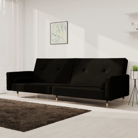2-Sitzer-Schlafsofa mit zwei schwarzen Samtkissen von , Sofas - Ref: Foro24-375752, Preis: 295,65 €, Rabatt: %