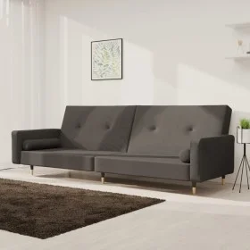 2-seater sofa bed with two dark gray velvet pillows by , Sofas - Ref: Foro24-375750, Price: 286,09 €, Discount: %