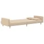 2-seater sofa bed with two pillows in cream fabric by , Sofas - Ref: Foro24-375802, Price: 290,32 €, Discount: %