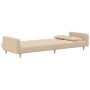 Sofá cama de 2 plazas con dos almohadas tela color crema de , Sofás - Ref: Foro24-375802, Precio: 294,18 €, Descuento: %