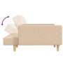 Sofá cama de 2 plazas con dos almohadas tela color crema de , Sofás - Ref: Foro24-375802, Precio: 294,18 €, Descuento: %