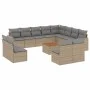 Garden sofa set with cushions 13 pieces beige synthetic rattan by , Modular outdoor sofas - Ref: Foro24-3224372, Price: 815,7...