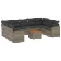 10-piece garden sofa set with gray synthetic rattan cushions by , Modular outdoor sofas - Ref: Foro24-3224268, Price: 582,68 ...