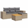 Garden sofa set with cushions 5 pieces beige synthetic rattan by , Garden sets - Ref: Foro24-3257746, Price: 336,65 €, Discou...