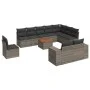 Set de sofás de jardín 11 pzas y cojines ratán sintético gris de , Conjuntos de jardín - Ref: Foro24-3225500, Precio: 649,65 ...