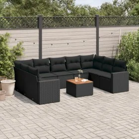 Garden sofa set 10 pieces with black synthetic rattan cushions by , Modular outdoor sofas - Ref: Foro24-3224263, Price: 620,6...