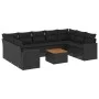 Garden sofa set 10 pieces with black synthetic rattan cushions by , Modular outdoor sofas - Ref: Foro24-3224263, Price: 620,6...