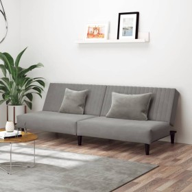 2-Sitzer-Schlafsofa aus hellgrauem Samt von , Sofas - Ref: Foro24-375926, Preis: 232,76 €, Rabatt: %