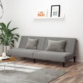 2-Sitzer-Schlafsofa aus hellgrauem Samt von , Sofas - Ref: Foro24-375926, Preis: 237,78 €, Rabatt: %