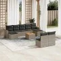 10-piece garden sofa set with gray synthetic rattan cushions by , Modular outdoor sofas - Ref: Foro24-3224324, Price: 526,04 ...