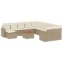 12-teiliges Gartensofa-Set und braune synthetische Rattankissen von , Modulare Sofas für den Außenbereich - Ref: Foro24-32244...