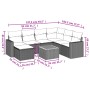 8-teiliges Gartensofa-Set und graue synthetische Rattankissen von , Modulare Sofas für den Außenbereich - Ref: Foro24-3224240...