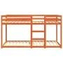 Solid wax brown pine wood bunk bed 90x200 cm by , Beds and slatted bases - Ref: Foro24-3214874, Price: 161,84 €, Discount: %
