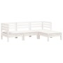 3-Sitzer-Gartensofa mit Fußstütze aus weißem Kiefernholz von , Modulare Sofas für den Außenbereich - Ref: Foro24-838055, Prei...