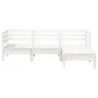 3-Sitzer-Gartensofa mit Fußstütze aus weißem Kiefernholz von , Modulare Sofas für den Außenbereich - Ref: Foro24-838055, Prei...