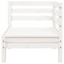 3-Sitzer-Gartensofa mit Fußstütze aus weißem Kiefernholz von , Modulare Sofas für den Außenbereich - Ref: Foro24-838055, Prei...
