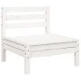 3-Sitzer-Gartensofa mit Fußstütze aus weißem Kiefernholz von , Modulare Sofas für den Außenbereich - Ref: Foro24-838055, Prei...