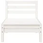 3-Sitzer-Gartensofa mit Fußstütze aus weißem Kiefernholz von , Modulare Sofas für den Außenbereich - Ref: Foro24-838055, Prei...
