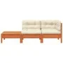 Gartensofa mit Kissen und Fußstütze aus massivem Kiefernholz von , Modulare Sofas für den Außenbereich - Ref: Foro24-838186, ...