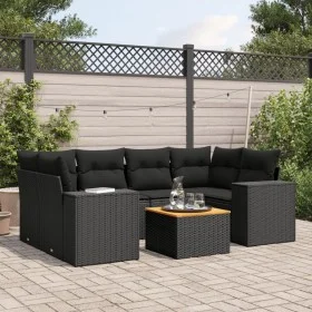 7-piece garden dining set and black synthetic rattan cushions by , Garden sets - Ref: Foro24-3225341, Price: 500,23 €, Discou...