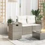 Gray rattan covered table for propane cylinder 40x40x60 cm by , Garden tables - Ref: Foro24-366296, Price: 74,04 €, Discount: %