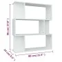 Plywood white shelf/divider 80x24x96 cm by vidaXL, Bookcases and shelves - Ref: Foro24-800081, Price: 49,92 €, Discount: %
