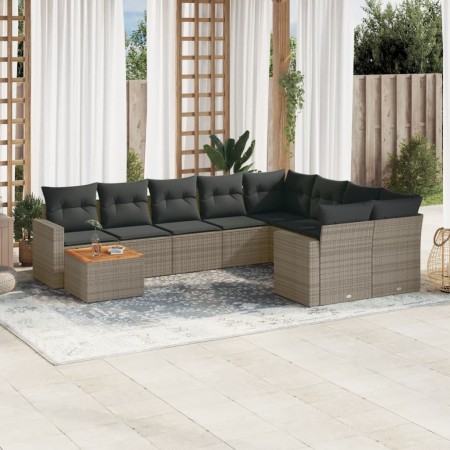 10-piece garden sofa set with gray synthetic rattan cushions by , Modular outdoor sofas - Ref: Foro24-3224289, Price: 575,62 ...