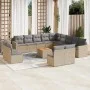 14-piece garden sofa set with beige synthetic rattan cushions by , Modular outdoor sofas - Ref: Foro24-3224379, Price: 854,79...