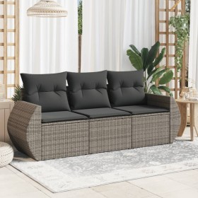 3-piece garden sofa set and gray synthetic rattan cushions by , Garden sets - Ref: Foro24-3253397, Price: 223,62 €, Discount: %