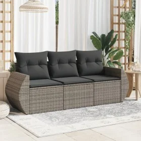 3-piece garden sofa set and gray synthetic rattan cushions by , Garden sets - Ref: Foro24-3253397, Price: 226,91 €, Discount: %