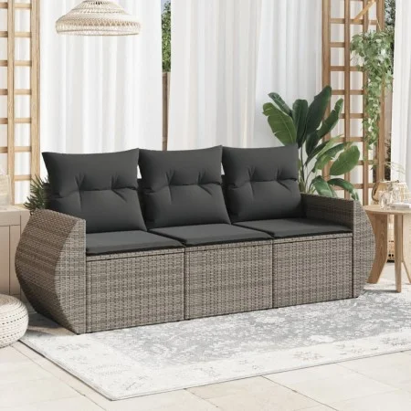 3-piece garden sofa set and gray synthetic rattan cushions by , Garden sets - Ref: Foro24-3253397, Price: 226,91 €, Discount: %