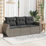 Set de sofá de jardín 3 pzas y cojines ratán sintético gris de , Conjuntos de jardín - Ref: Foro24-3253397, Precio: 224,41 €