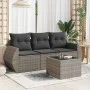 4-piece garden sofa set and gray synthetic rattan cushions by , Garden sets - Ref: Foro24-3253407, Price: 273,18 €, Discount: %