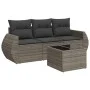 4-piece garden sofa set and gray synthetic rattan cushions by , Garden sets - Ref: Foro24-3253407, Price: 273,18 €, Discount: %