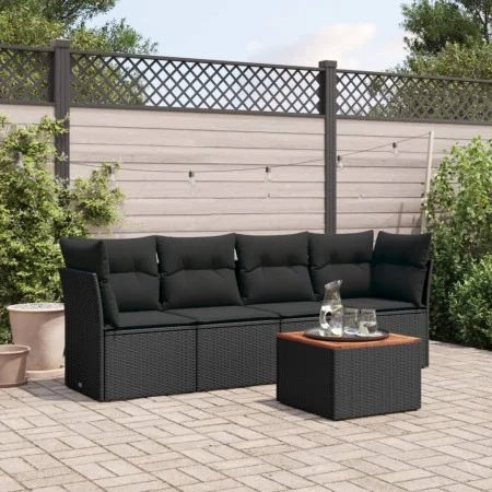5-teiliges Gartenmöbel-Set und schwarze synthetische Rattankissen von , Gartensets - Ref: Foro24-3223472, Preis: 293,63 €, Ra...