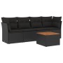 Set de muebles de jardín 5 pzas y cojines ratán sintético negro de , Conjuntos de jardín - Ref: Foro24-3223472, Precio: 292,31 €