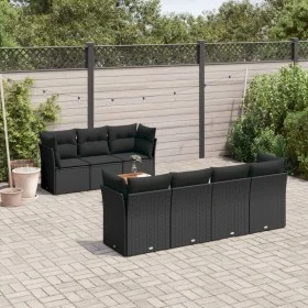 8-teiliges Gartensofa-Set und schwarze synthetische Rattankissen von , Gartensets - Ref: Foro24-3223500, Preis: 523,58 €, Rab...