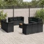 Garden sofa and cushion set 13 pieces black synthetic rattan by , Garden sets - Ref: Foro24-3223535, Price: 895,93 €, Discoun...