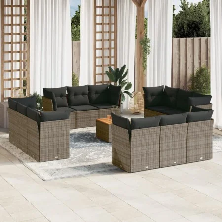 Garden sofa set with cushions 13 pieces gray synthetic rattan by , Garden sets - Ref: Foro24-3223540, Price: 835,17 €, Discou...